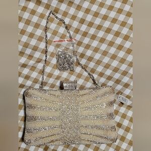 Clutch Bag with Micro Crystal and Pearl Embellishments